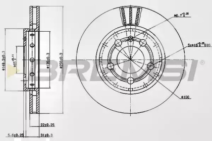 Тормозной диск (BREMSI: DBB154V)