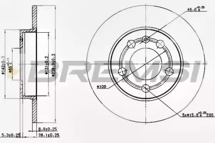 Тормозной диск (BREMSI: DBB155S)