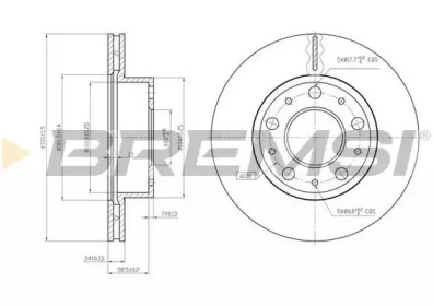 Тормозной диск (BREMSI: DBB171V)