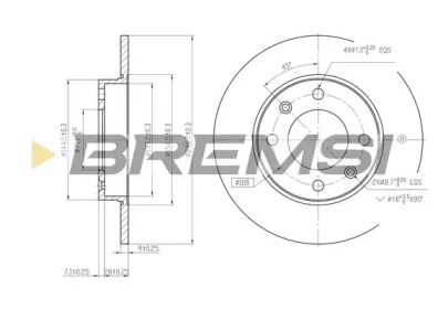 Тормозной диск (BREMSI: DBB178S)