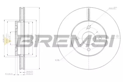 Тормозной диск (BREMSI: DBB195V)