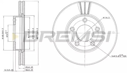 Тормозной диск (BREMSI: DBB311V)