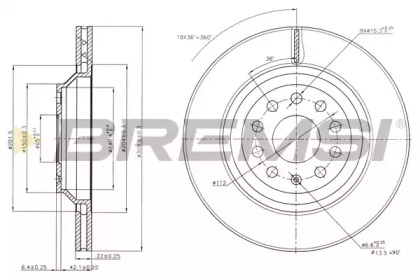 Тормозной диск (BREMSI: DBB503V)