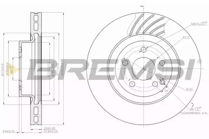 Тормозной диск (BREMSI: DBB595V)