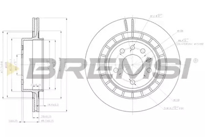 Тормозной диск (BREMSI: DBB604V)