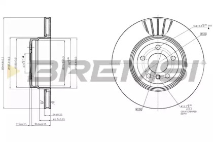 Тормозной диск (BREMSI: DBB716V)
