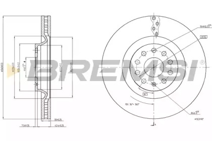 Тормозной диск (BREMSI: DBC000V)