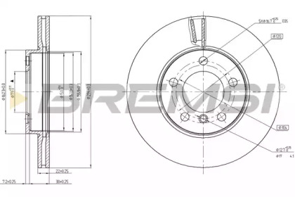 Тормозной диск (BREMSI: DBC122V)