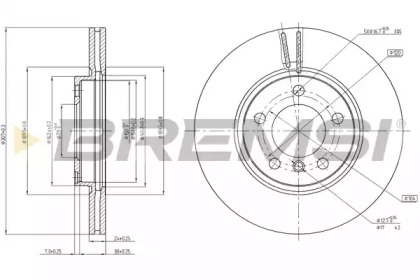 Тормозной диск (BREMSI: DBC125V)