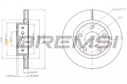 Тормозной диск (BREMSI: DBC151V)