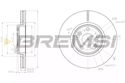 Тормозной диск (BREMSI: DBC152V)