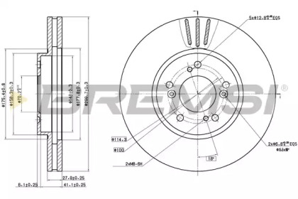 Тормозной диск (BREMSI: DBC175V)