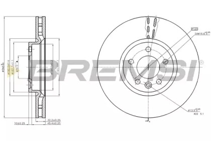 Тормозной диск (BREMSI: DBC182V)