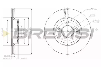 Тормозной диск (BREMSI: DBC187V)