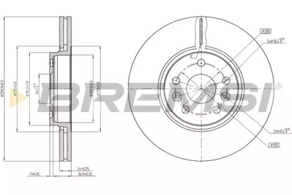 Тормозной диск (BREMSI: DBC266V)