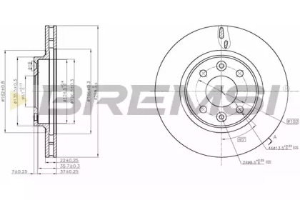 Тормозной диск (BREMSI: DBC327V)