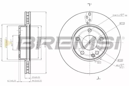 Тормозной диск (BREMSI: DBC334V)