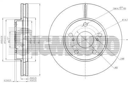 Тормозной диск (BREMSI: DBC401V)