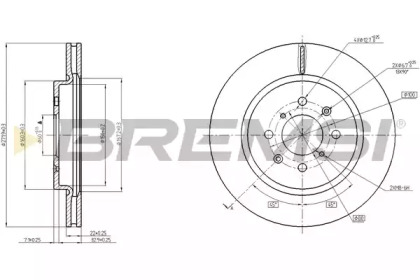 Тормозной диск (BREMSI: DBC410V)