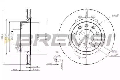 Тормозной диск (BREMSI: DBC413V)