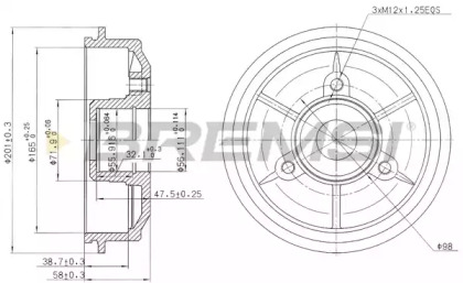 Тормозный барабан (BREMSI: DR5024)