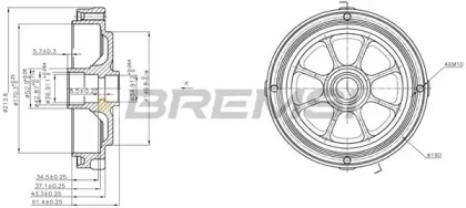 Тормозный барабан (BREMSI: DR5256)