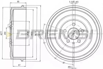 Тормозный барабан (BREMSI: DR5262)