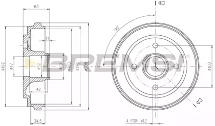 Тормозный барабан (BREMSI: DR5602)