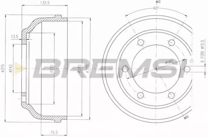 Тормозный барабан (BREMSI: DR5625)