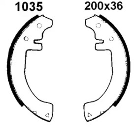 Комлект тормозных накладок (BSF: 01035)