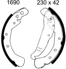 Комлект тормозных накладок (BSF: 01690)