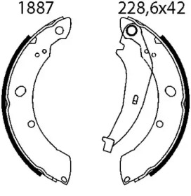 Комлект тормозных накладок (BSF: 01887)