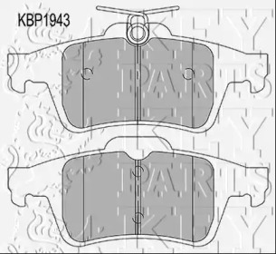 Комплект тормозных колодок (KEY PARTS: KBP1943)