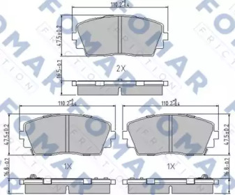 Комплект тормозных колодок (FOMAR Friction: FO 244681)