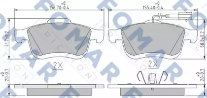 Комплект тормозных колодок (FOMAR Friction: FO 250481)