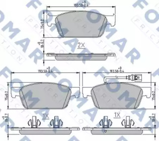 Комплект тормозных колодок (FOMAR Friction: FO 251181)