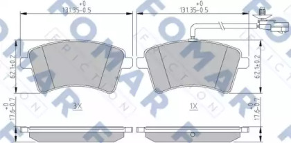 Комплект тормозных колодок (FOMAR Friction: FO 262281)