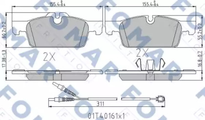 Комплект тормозных колодок (FOMAR Friction: FO 337581)