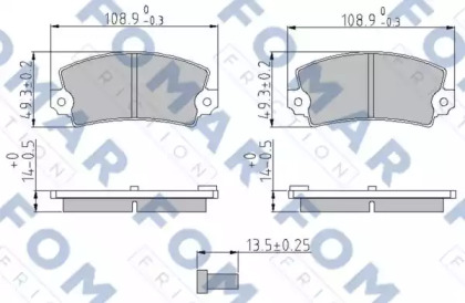 Комплект тормозных колодок (FOMAR Friction: FO 422687)