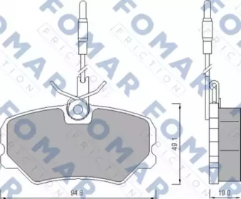 Комплект тормозных колодок (FOMAR Friction: FO 443981)