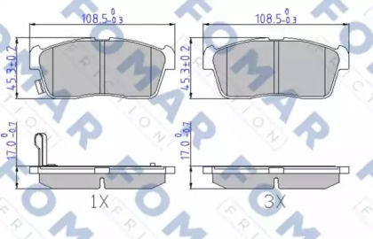 Комплект тормозных колодок (FOMAR Friction: FO 603681)