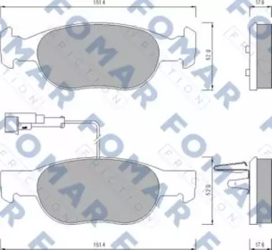 Комплект тормозных колодок (FOMAR Friction: FO 624381)