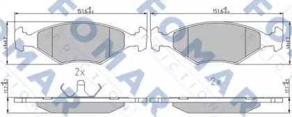 Комплект тормозных колодок (FOMAR Friction: FO 632881)