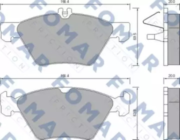 Комплект тормозных колодок (FOMAR Friction: FO 639081)