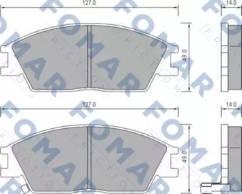 Комплект тормозных колодок (FOMAR Friction: FO 648581)