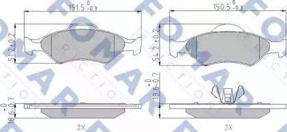 Комплект тормозных колодок (FOMAR Friction: FO 685381)