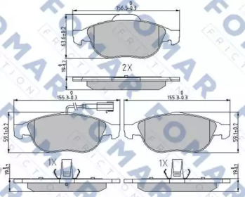 Комплект тормозных колодок (FOMAR Friction: FO 688681)