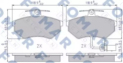 Комплект тормозных колодок (FOMAR Friction: FO 689281)