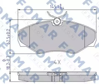 Комплект тормозных колодок (FOMAR Friction: FO 692681)