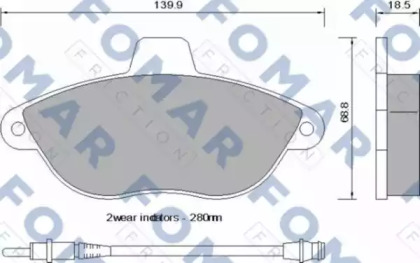 Комплект тормозных колодок (FOMAR Friction: FO 742581)